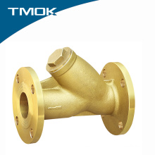 Brass flange efficient water y type valve filter with brass color